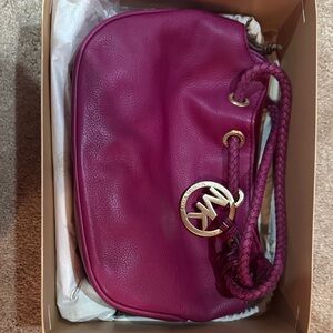 Michael Kors Magenta Leather Shoulder Bag